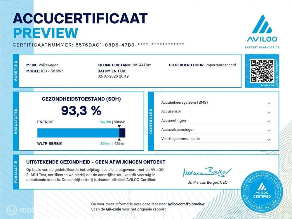 Volkswagen ID.3 First Plus 58 kWh|SOH 93.3%|Camera|ACC uit 2020, foto 2