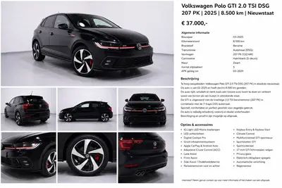 Volkswagen Polo GTI 2.0 TSI DSG 2025 uit 2025